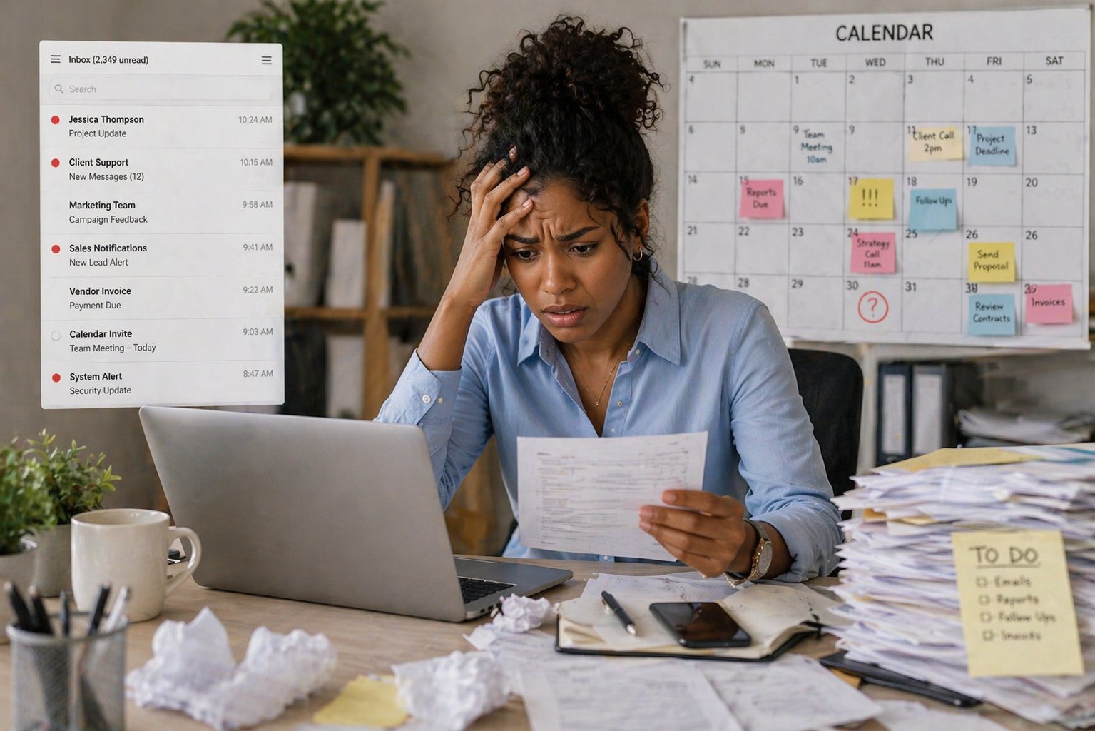 Overwhelmed business owner